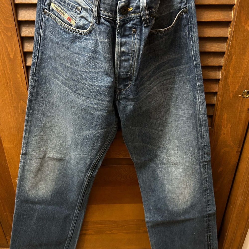 Diesel Blue Relaxed Jeans with Vintage Wash